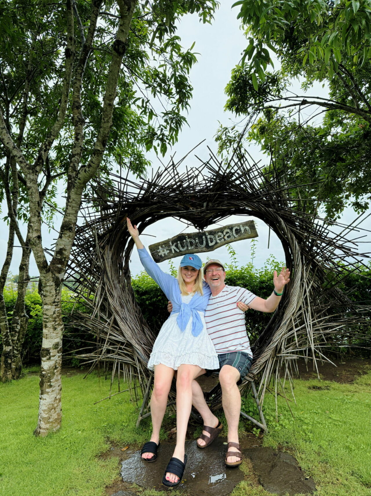 couple twig love heart at kubu beach ayana bali